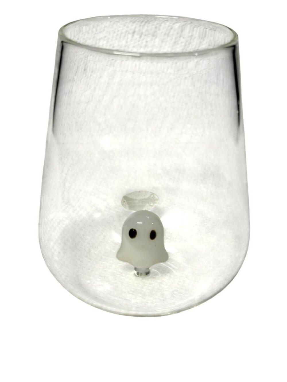 Set of 4 Ghost Stemless Wine Glasses Halloween Clear Glass Tumbler New